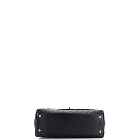 Chanel Coco Top Handle Bag Chevron Caviar Small Black - Picture 5 of 9